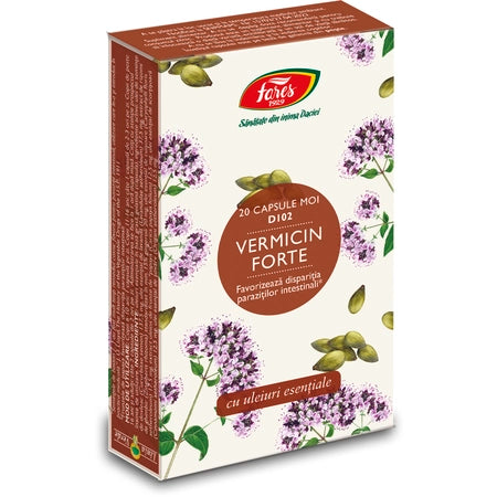 Vermicin Forte Fares, 20 capsule moi cu plante și uleiuri naturale