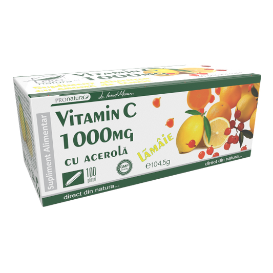Vitamin c cu acerola1000mg 100pl