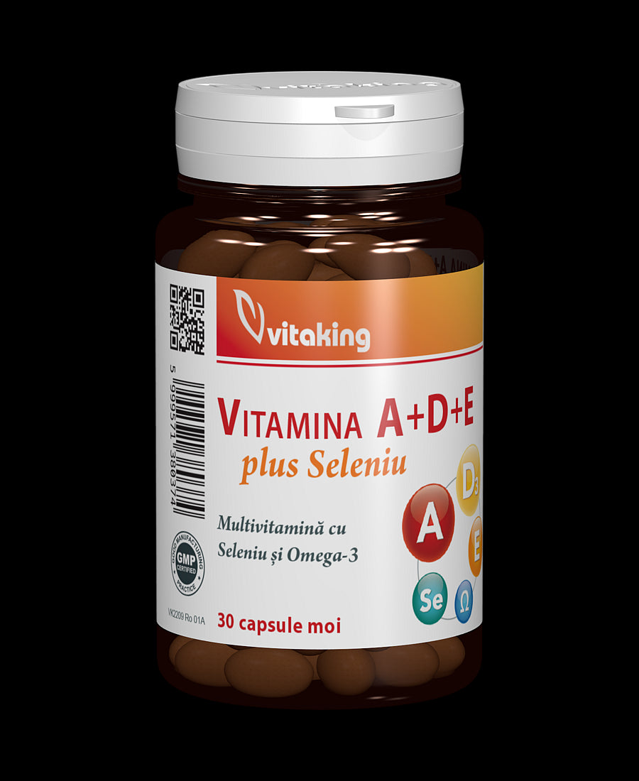 Vitamina A+D+E cu seleniu si Omega-3 - 30 capsule gelatinoase