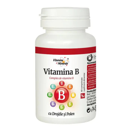 Vitamina B cu drojdie si polen 60 comprimate