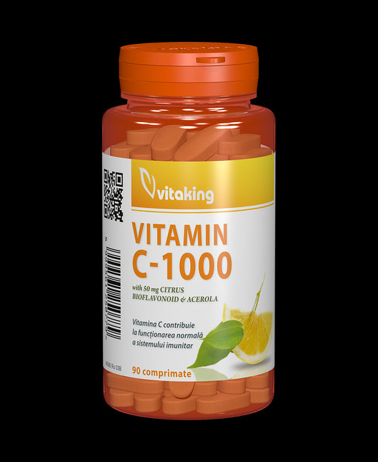 Vitamina C 1000 mg cu bioflavonoide, acerola si macese - 90 comprimate