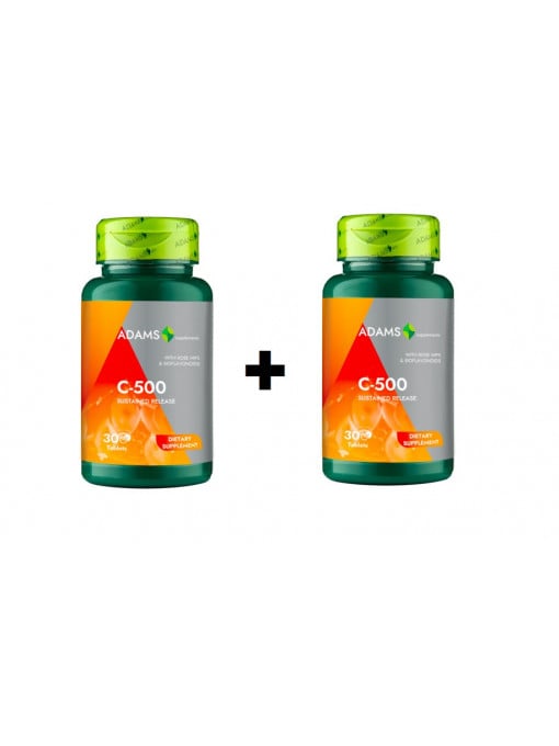 Vitamina C 500mg cu Măceșe – 2x30 cpr filmate, Adams