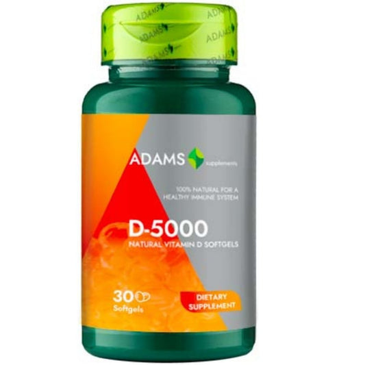 Vitamina D-5000 30 capsule gelatinoase, Adams Supplements