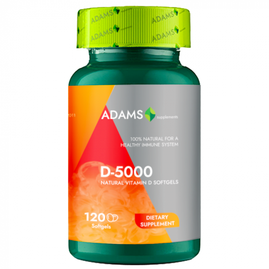 Vitamina D-5000 120 capsule gelatinoase, Adams Supplements