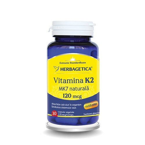 Vitamina K2 MK7 Naturala Herbagetica 30 Capsule