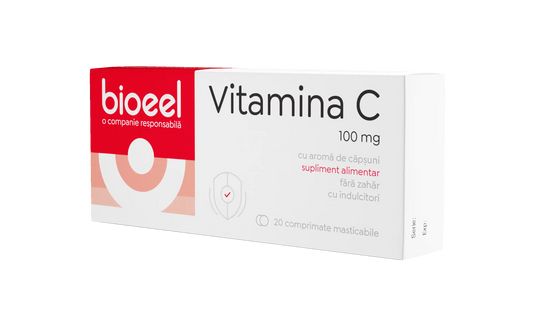 Vitamina C 100 mg cu aromă de căpșuni