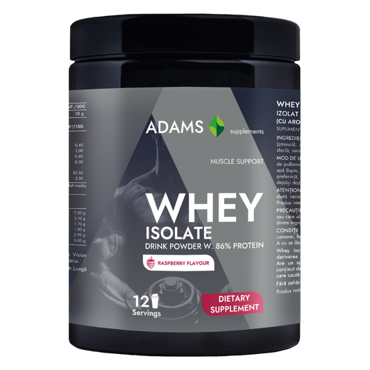 Izolat proteic din zer (zmeura), 360g, Adams Supplements