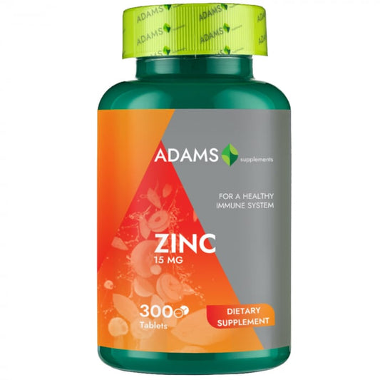 Zinc 15mg, 300cps, Adams Supplements