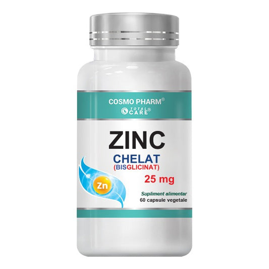 Zinc Bisglicinat (chelat) 25 mg biodisponibilitate ridicata