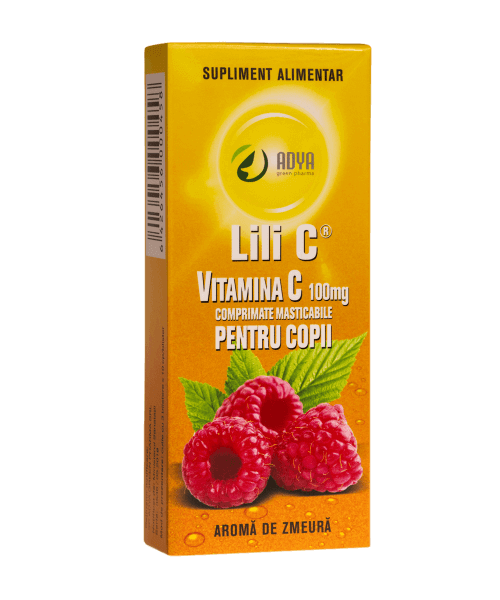 Lili C pentru copii cu aromă de zmeură 100mg